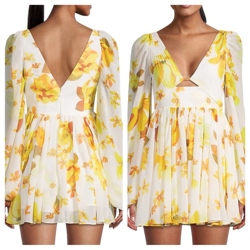 Sau Lee Yellow Mini Dress